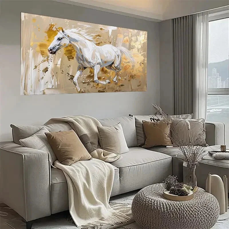 Dynamic Abstract Horse Wall Art wall canvas office home room framed 120x60cm