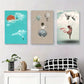 3pcs Dreamy Girl with Balloons and Birds Metal Print Ready to Hang Art