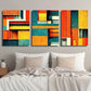 3pcs Colorful Abstract Geometric Shape Wall Art Set Canvas Framed 40x60cm - High Quality Print 100% Australian Made Wall Canvas Ready to Hang