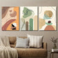 3pcs Geometric Abstract Shapes and Animal Cat Wall Art Set Canvas Framed 40x60cm - High Quality Print 100% Australian Made Wall Canvas Ready to Hang