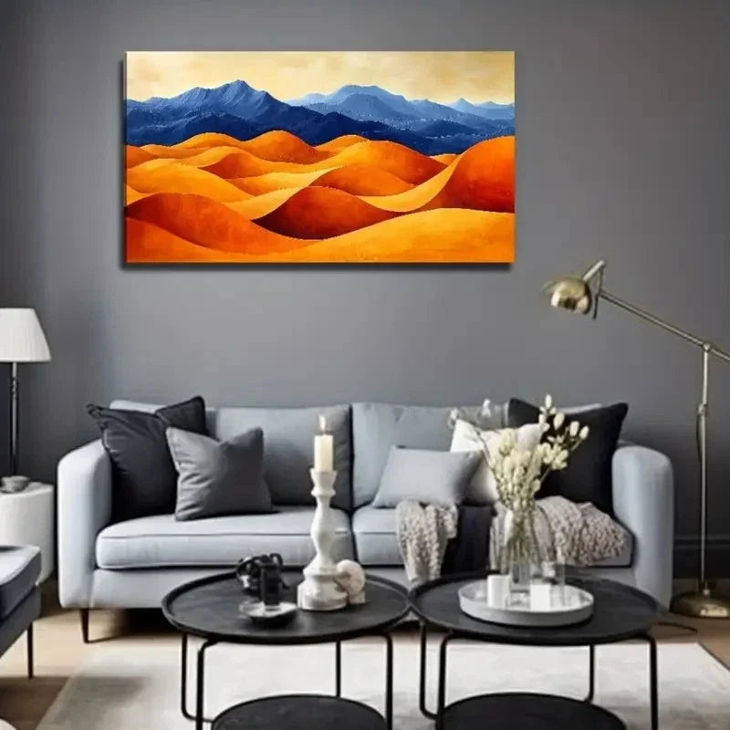 Desert Scene Suitable Wall Art Canvas Office Home Room Framed 80x45cm