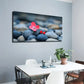 Realistic Plum Blossom on Stone Wall Art Canvas Office Home Room Framed 120x60cm