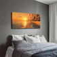 Warm Abstract Seascape Sunset Wall Art Canvas Office Home Room Framed 120x60cm