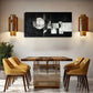 Black & Gray Abstract Design Wall Art Canvas Office Home Room Framed 120x60cm