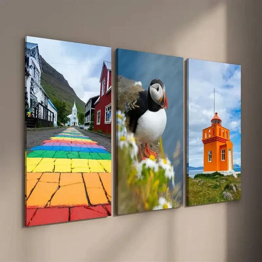 3pcs Beautiful Art Photos of Iceland Wall Art Set Canvas Framed 40x60cm - High Quality Print 100% Australian Made Wall Canvas Ready to Hang