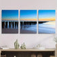 3pcs Serene Beach Sunset Tranquil Ocean Metal Print Ready to Hang Art
