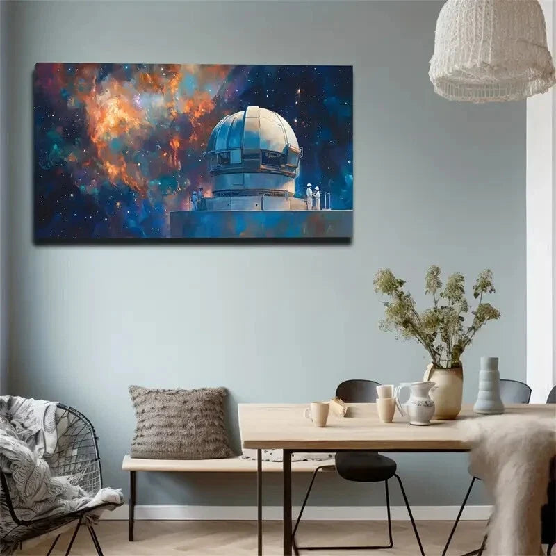 Scene of An Observatory Wall Art Canvas Office Home Room Framed 120x60cm