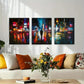 3pcs City Nightscape Abstract Reflection Perfect Wall Art Set Canvas Framed 40x60cm - High Quality Print 100% Australian Made Wall Canvas Ready to Hang