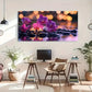 Purple Orchid Candlelight Water Wall Art Canvas Office Home Room Framed 120x60cm