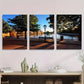 3pcs Serene Canal Side Park Peaceful Waterfront Metal Print Ready to Hang Art