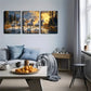 3pcs four white horses running in the river Wall Art Set Canvas Framed 40x60cm - High Quality Print 100% Australian Made Wall Canvas Ready to Hang