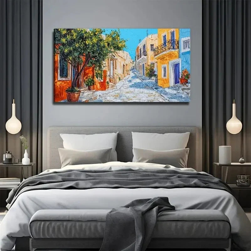 Block Scenery Suitable Wall Art Canvas Office Home Room Framed 120x60cm