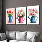 3pcs Colorful Floral Bouquets in Watering Cans Wall Art Set Canvas Framed 40x60cm - High Quality Print 100% Australian Made Wall Canvas Ready to Hang
