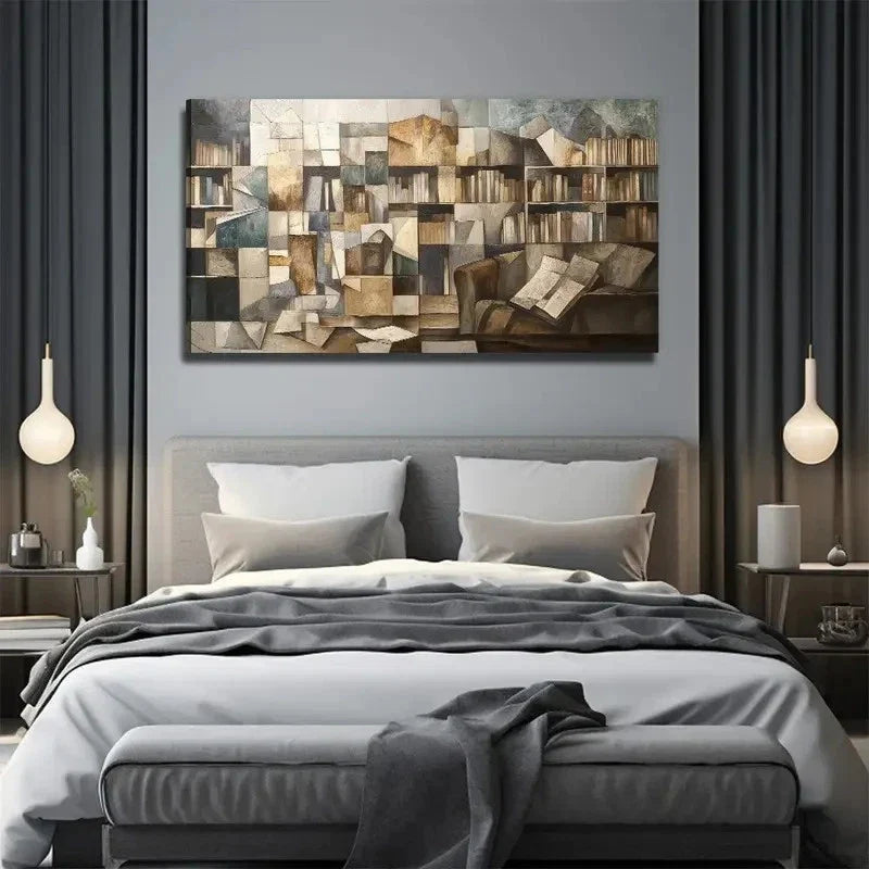 Large Modern Minimalist Wall Art Canvas Office Home Room Framed 120x60cm