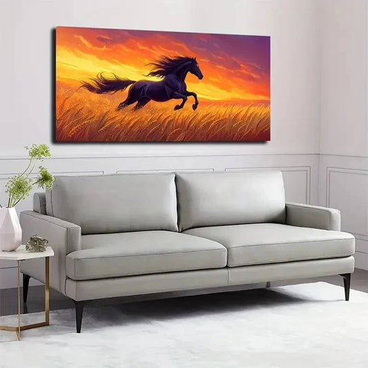 Modern Bohemian Sunset Wall Art canvas office home room framed 120x60cm
