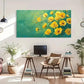 Summer Nature Green & Yellow Wall Art Canvas Office Home Room Framed 120x60cm
