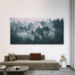 Misty Forest Trees Wall Art Canvas Office Home Room Framed 80x45cm