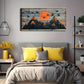 Abstract Orange Sunrise Black Wall Art Canvas Office Home Room Framed 120x60cm