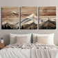 3pcs Mountains and Red Sun Background Wall Art Set Canvas Framed 40x60cm - High Quality Print 100% Australian Made Wall Canvas Ready to Hang