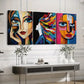 3pcs Abstract Figures Paint Ladies Blue & Green Wall Art Set Canvas Framed 40x60cm - High Quality Print 100% Australian Made Wall Canvas Ready to Hang