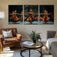 3pcs Traditional Dance Vibrant Cultural Perfect Wall Art Set Canvas Framed 40x60cm - High Quality Print 100% Australian Made Wall Canvas Ready to Hang