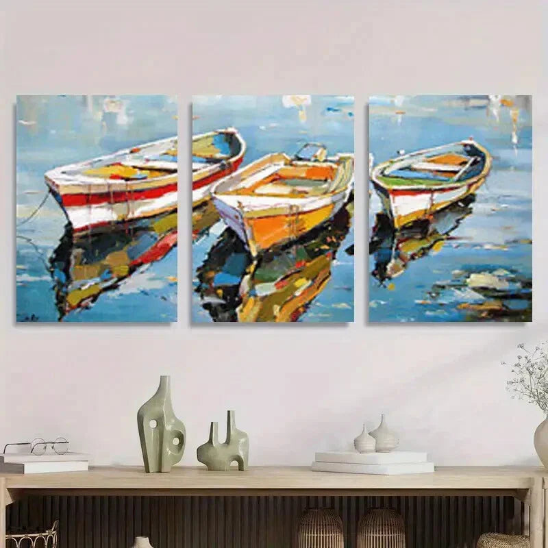 3pcs Vibrant Seascape Coastal Landscape Metal Print Ready to Hang Art