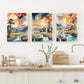 3pcs Serene River Waterfall & Mountain Landscape Wall Art Set Canvas Framed 40x60cm - High Quality Print 100% Australian Made Wall Canvas Ready to Hang
