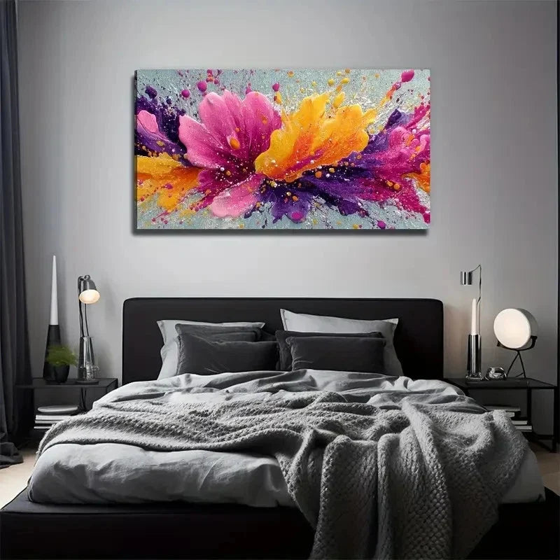 Color Powder Suitable Wall Art Canvas Office Home Room Framed 80x45cm