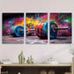 3pcs Vibrant Graffiti Weightlifting Colorful Metal Print Ready to Hang Art