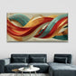 Abstract Waves Wall Art Canvas Office Home Room Framed 80x45cm