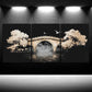 3pcs Charming White Modern Trees Flying Birds Dark Metal Print Ready to Hang Art