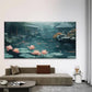 Garden Pond with Lotus Flowers Wall Art Canvas Office Home Room Framed 120x60cm