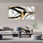 Modern Abstract Golden & Black Wall Art Canvas Office Home Room Framed 120x60cm