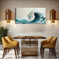 Blue Gradient Sea with White Wall Art Canvas Office Home Room Framed 120x60cm