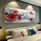 Red White Poppy Flowers Wall Art wall canvas office home room framed 120x60cm