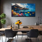 Tropical Beach Villa Wall Art Canvas Office Home Room Framed 80x45cm