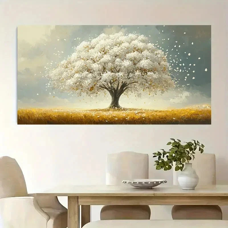 Serene Blossom Tree Decor Wall Art Canvas Office Home Room Framed 120x60cm