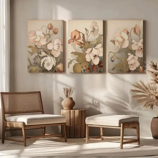 3pcs Modern Minimalistic Contemporary Painting Metal Print Ready to Hang Art