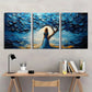 3pcs Vibrant Blue Nature Scene Golden Sunlight Metal Print Ready to Hang Art