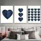3pcs Romantic Love Modern Blue Metal Print Ready to Hang Art