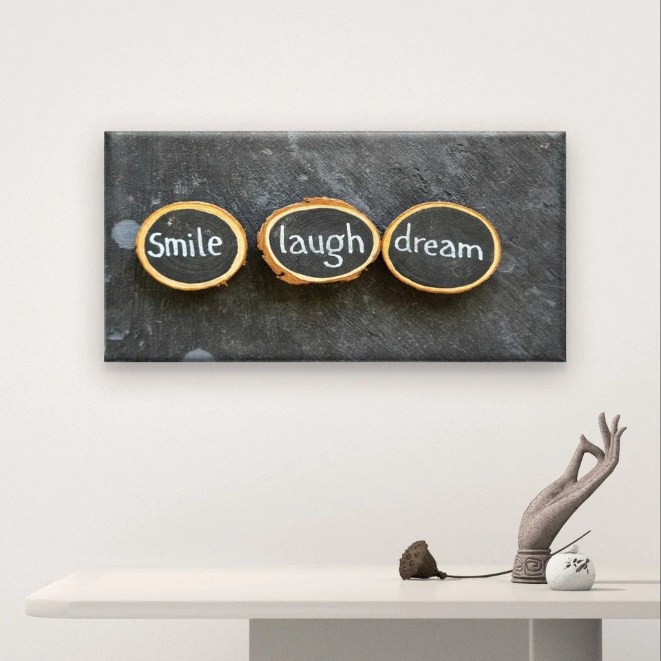 Wood Slices Inspirational Quote Wall Art Canvas Office Home Framed 120x60cm