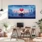 Romantic Cityscape Love Night Wall Art Canvas Office Home Room Framed 120x60cm