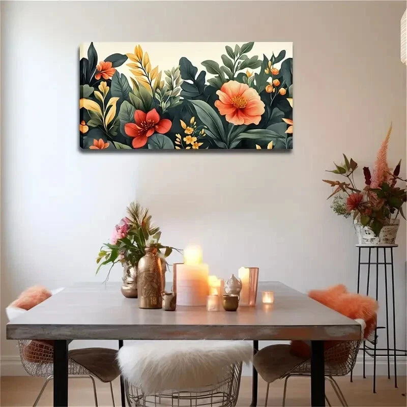 Vibrant Orange Red Yellow Green Wall Art Canvas Office Home Room Framed 120x60cm