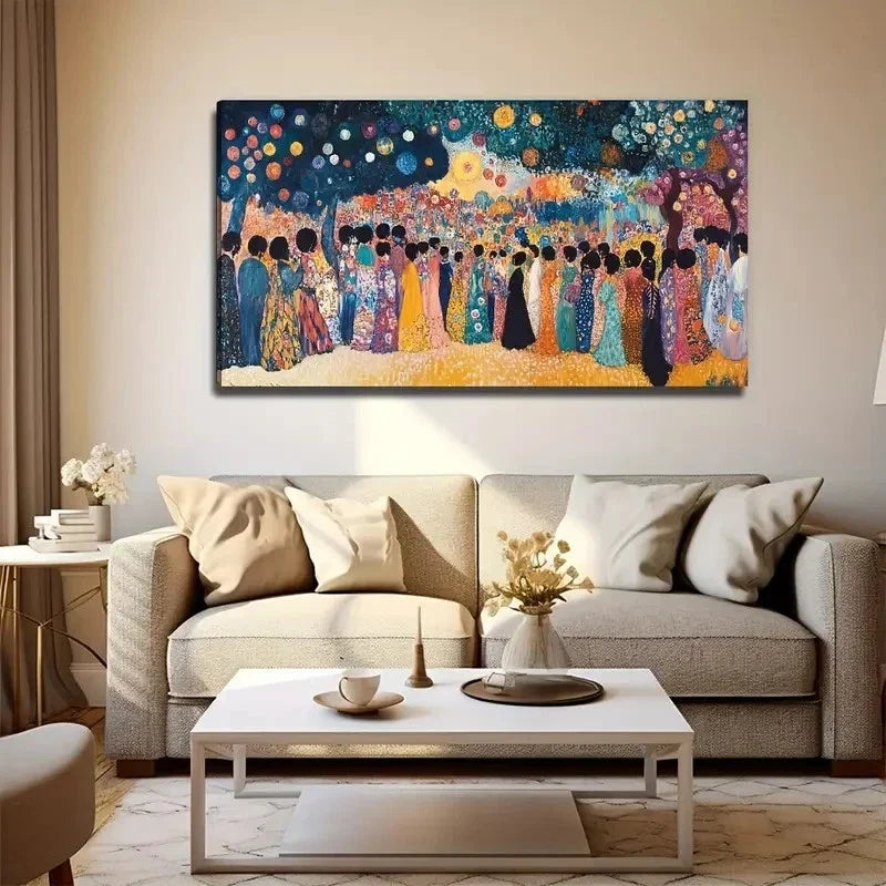 People Feel Happy Suitable Wall Art Canvas Office Home Room Framed 80x45cm