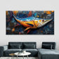 Abstract Marlin Fish Wall Art Canvas Office Home Room Framed 120x60cm