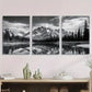 3pcs Black and White Mountain Landscape Metal Print Ready to Hang Art