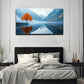 Serene Lake Scene Vibrant Wall Art Canvas Office Home Room Framed 120x60cm