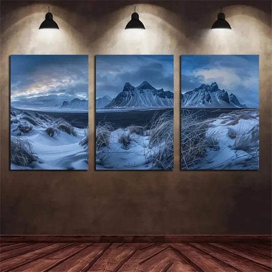 3pcs Mountain Snowy Nature Scenery Photography Metal Print Ready to Hang Art