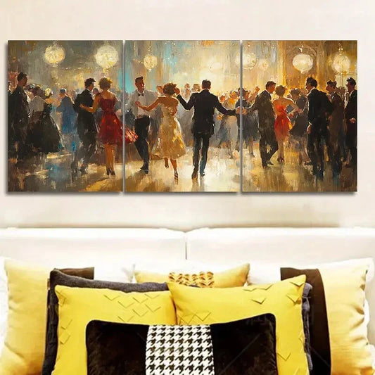 3pcs A picture of people dancing in the middle Metal Print Ready to Hang Art