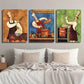 3pcs Vibrant Retro Chef Cooking-Themed Wall Art Set Canvas Framed 40x60cm - High Quality Print 100% Australian Made Wall Canvas Ready to Hang